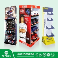 Étagères de présentation de chapeaux en carton personnalisées, présentoir de vente au détail pour casquettes de baseball, support de rangement pour boutiques