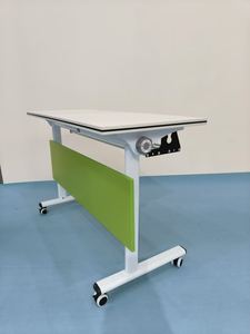 Mesa de reuniones rectangular de Metal duradera moderna de alta calidad, Oficina de entrenamiento plegable, muebles modulares, construcción de acero, Hospital - Product Image 2