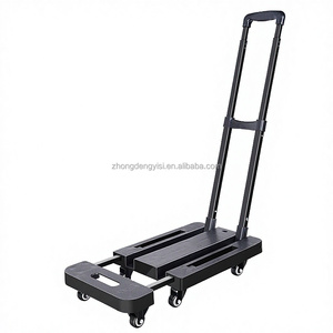 6 Wheels <b>Fold</b> up Hand Trolley Portable 440lbs Capacity Heavy Duty Plastic Luggage <b>Cart</b> - Product Image 3