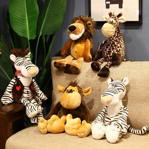 Peluches de Animales Salvajes de la Selva: León, Elefante, Tigre, Jirafa, Mono, Cebra, Zorro, Vaca, Cerdo, Suaves y Adorables, Juguetes de Peluche para Bebés - Product Image 3