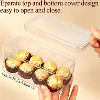 Boîte à chocolat transparente WEISHENG en GPPS, boîte en acrylique de qualité alimentaire avec couvercle, pour bonbons et en-cas, de forme rectangulaire, en plastique
