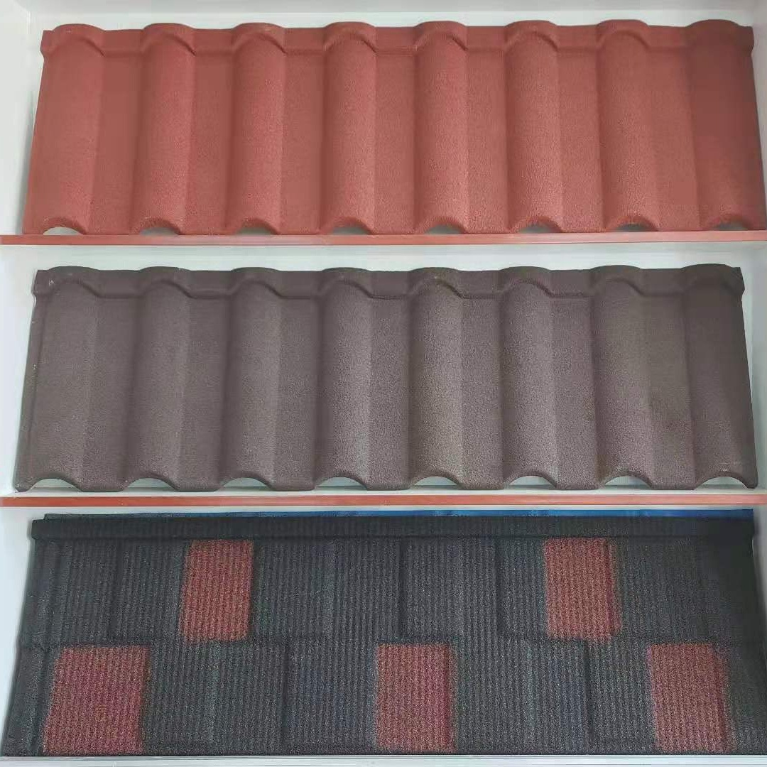 china best price roof tiles colorful zambia stone coated metal steel roof tiles