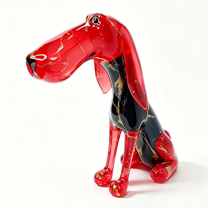 Statua in Resina Creativa e Colorata di Bassotto con Bocca <span class=keywords><strong>Grande</strong></span>, Modellata a Mano, Personalizzabile, per Decorazione Casa e Regalo - Product Image 1
