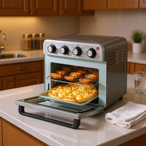 Horno Freidora de Aire por Convección de 18L, 1700W, Acero Inoxidable, Horno Tostador de Encimera 7 en 1 con Controles Mecánicos de DB Wholesale - Product Image 2