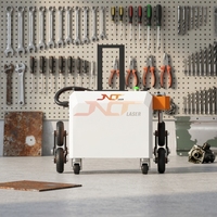 Machine de nettoyage laser pulsé refroidie par air 500W, nouvelle source laser JPT, 13 modes de nettoyage, conception portable en valise-chariot, pour la rouille du bois