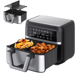 <span class=keywords><strong>2023</strong></span> Nouveau design numérique double zone friteuses à air four deux paniers plateau 8L 9L vapeur double Twin double friteuse à air - Product Image 6