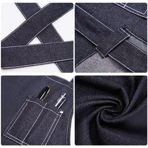 Uniforme de restaurant italien imperméable et ajustable pour serveuse ; Tablier en denim tissé avec logo personnalisé, sans manches, unisexe - Product Image 3