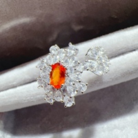 Bague Fanta en topaze naturelle, citrine, pyrope, en argent Sterling 925 massif, pour femmes, bague de fiançailles, de mariage, cadeau, bijoux fins
