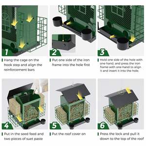 Mangeoire à oiseaux murale à revêtement en poudre JH-Mech mangeoire à oiseaux à l'épreuve des écureuils pour l'extérieur suspendue - Product Image 6