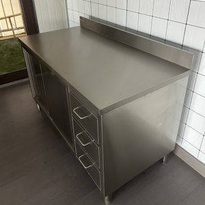 โต๊ะทำงานสแตนเลสแบบพิเศษสำหรับโรงแรมเบเกอรี่ร้านอาหารม้านั่ง INOX - Product Image 3