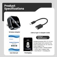 Adaptateur multimédia sans fil CarPlay 4 en 1, prend en charge CarPlay, Android Auto, AirPlay, Mirror Link, connexion automatique, Plug and Play