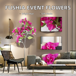 Vente en gros style européen <span class=keywords><strong>Fushia</strong></span> fleurs artificielles de bougainvilliers décor d'événement fait à la main pour l'obtention du diplôme de Noël nouvel an chinois - Product Image 4