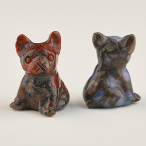 Mini Figurines de bouledogue français en cristal de Quartz, décoration de la maison, cadeau pour enfants - Product Image 3