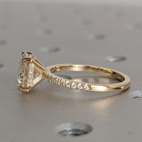 3CT Runder Verlobungsring mit verstecktem Halo und seitlichem Pavé-Steinbesatz aus Labor-Diamanten, 10K/14K/18K Massivgold, IGI-zertifiziert, CVD/HPHT, individuell anpassbar