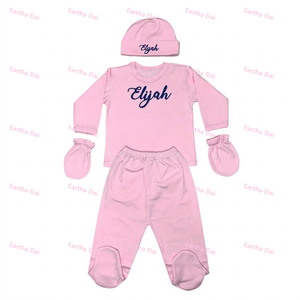 Personalized Baby Clothes Embroidered <strong>Newborn</strong> <strong>Hospital</strong> <strong>Outfit</strong> Set Cotton <strong>Newborn</strong> Coming Home Gift Baby Clothing Sets - Product Image 5