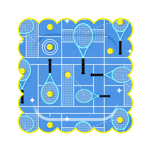 DAMAI Tennis Ball Theme <b>Blue</b> and Yellow Disposable <b>Dinner</b> Tableware <b>Set</b> Paper Plate Napkin Party Tableware <b>Set</b> for Party Decor - Product Image 4