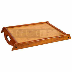 Bandeja de Servir de Madera Premium Maximus International con Asas Recortadas y Base de Bambú - Diseño Art Deco, Plato Multifuncional para Desayuno - Product Image 2