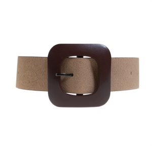 Cintura in tessuto con fibbia quadrata, larghezza 3,5 cm, motivo decorativo, accessorio moda donna - Product Image 1