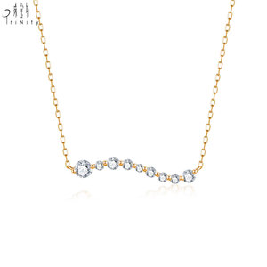 Collar con colgante de diamantes naturales auténticos en oro amarillo macizo de 18 quilates, joyería fina hecha a mano, muy popular, para uso diario de mujeres. - Product Image 1