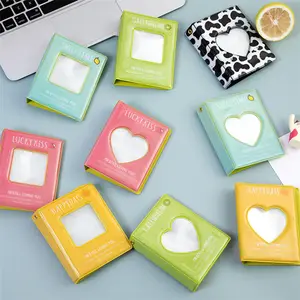 15 Designs Memory Diy 32 Pockets Transparent PVC Inner Pages Glossy Square Love Shape 2x3 Photo Album with Keying Hole