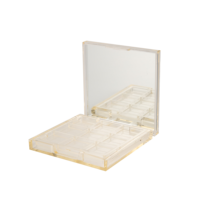 Palette de fards à paupières transparente B113, étui carré vide pour blush, boîte à fards à paupières 9 compartiments pour emballage de maquillage, couleur nude, prix
