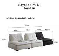 Canapé-Lit Modulable Pliant en Éponge Haute Densité, Ensemble Sectionnel Convertible pour Salon, Loisirs, Tissu Carré Sous Vide
