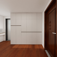 Armoire haute pour bébé Armoire de rangement pour chambre à coucher Panneau en mélamine Portes en bois Design moderne Écologique Durable Personnalisable
