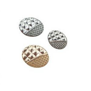 Boutons en alliage de zinc anti-corrosion, forme ovale, simple, rectangulaire, plaqués, résistants à la pulvérisation de sel, pour costumes, boutons en métal - Product Image 4