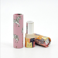 Boîte en carton écologique avec étiquette personnalisée Conteneur à baume à lèvres vide en kraft Tube d'emballage en papier pour baume à lèvres