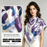 Tissu satiné 100% polyester tendance, motif teint, tissé, poids moyen, largeur 150 cm, pour vêtements de mode féminine, robe, écharpe, jupe, 75D