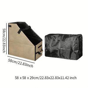 Bolsa de Viaje para Bicicleta, Caja de Almacenamiento Portátil para Bicicleta, para Viajes al Aire Libre, Maletero del Automóvil, Color Marrón - Product Image 3