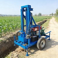 Machine de forage de puits d'eau portable de petite taille avec options pneumatiques et hydrauliques, pompe à engrenages, roulement, diamètre de forage maximal de 460 mm