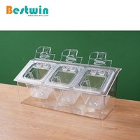 Accessoires de bar, support de plateau alimentaire en polycarbonate transparent, support de plateau pour la restauration, plateau à condiments, chariot