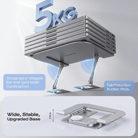 Support de tablette PC en alliage d'aluminium réglable en hauteur avec charge sans fil et dissipation rapide de la chaleur, emballage en boîte couleur