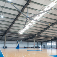 Ventilateur de plafond industriel JULAI PMSM à entraînement direct HVLS de 24 pieds (7,3 m) à économie d'énergie pour entrepôt, usine, gymnase