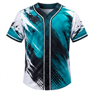 เสื้อเบสบอลแบบซับลิเมชั่นติดกระดุมสำหรับผู้ชายและผู้หญิง ระบายอากาศได้ดี น้ำหนักเบา ชุดทีม ขายส่ง พิมพ์ลายเต็มตัว สำหรับสโมสร - Product Image 1