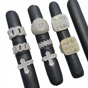 Anillos de Moissanita de Plata de Ley 925 de KIVORA, Corte Brillante Redondo, Engaste de Garras, Estilo Hip Hop Iced Out, para Hombre, Joyería de Fiesta - Product Image 3