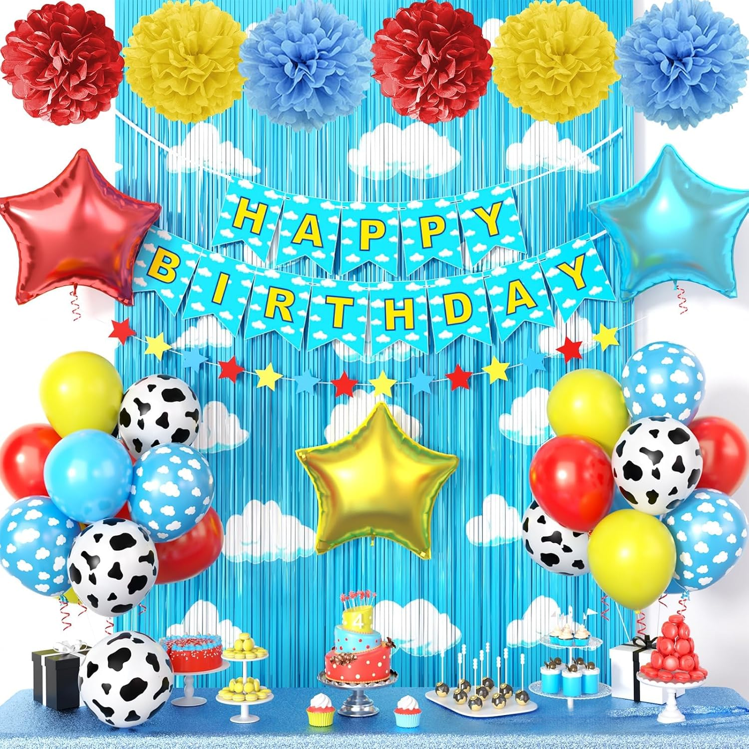 Kit De Vajilla Decorativa Para Cumpleaños Redball (34 Piezas): Incluye Mantel, Platos Y Servilletas Para Una Fiesta Inolvidable
