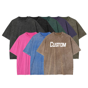 เสื้อยืดโอเวอร์ไซส์ผู้ชาย ผ้าฝ้ายถัก 100% สไตล์วินเทจ พิมพ์ลายกราฟิกดิจิทัลตามสั่ง ล้างสีแบบแอซิดวอช ระบายอากาศได้ดี เป็นมิตรต่อสิ่งแวดล้อม - Product Image 1