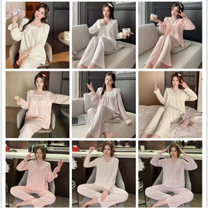 ชุดนอนผู้หญิงผ้าตาข่ายแขนยาวสีแดงฤดูใบไม้ผลิและฤดูใบไม้ร่วง - Product Image 6