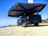 Auvent LED XL à double poteau 270 degrés pour véhicule, abri latéral, tente de camping, abri de voyage pour SUV, protection solaire extérieure