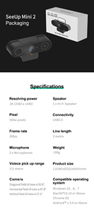 Xách tay webcam với 2K máy ảnh với điền vào ánh sáng cơ khí lens cover, Mini Webcam cho máy tính nhỏ/cá nhân văn phòng - Product Image 3