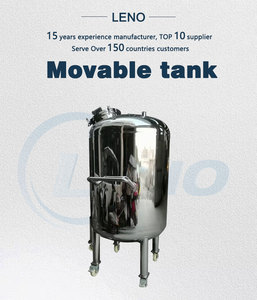 304 / 316 Acier inoxydable sanitaire 100L 200L <span class=keywords><strong>300L</strong></span> Réservoir de stockage de produits chimiques ouvert mobile liquide avec roue - Product Image 3