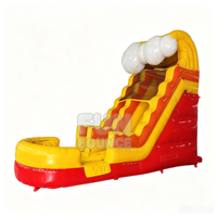 Tobogán Inflable Amarillo de PVC, Portátil y Diseñado para Juegos Comerciales al Aire Libre