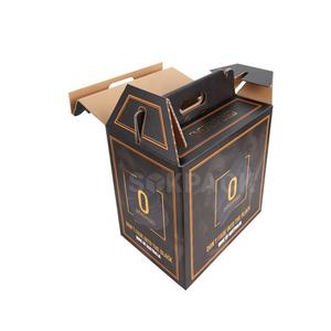 Kotak Kemasan Anggur Kardus Inovatif Khusus dengan Stamping Emas & Pegangan, Karton Kemasan Anggur Merah - Product Image 4