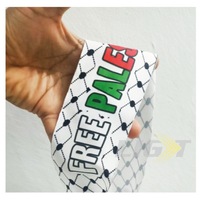 Drapeau de la Palestine en gros personnalisé à la vente chaude pour la promotion Impression bon marché Drapeau de la Palestine en polyester Écharpe 90*8cm
