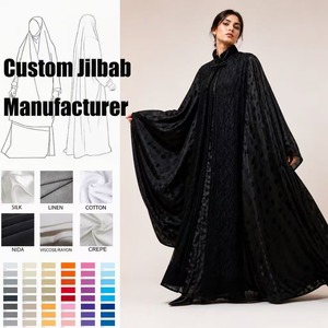 Ensemble de prière personnalisé OEM ODM pour femmes, en soie Armany, 2 pièces, tenue de prière modeste avec bordure festonnée - Product Image 1