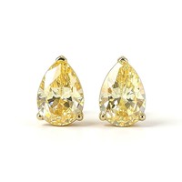 Boucles d'oreilles clous en argent sterling 925 de luxe avec zircon cubique taille poire de haute qualité pour femme, bijoux de piercing, cadeau de fête, vente en gros