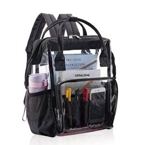 Mochila Escolar Holográfica Impermeable Personalizada Unisex al por Mayor con Cierre de Cremallera y Broche, de PVC Transparente para Exteriores - Product Image 1