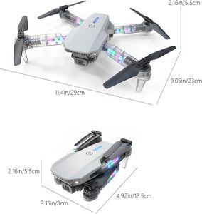 Drones DWI Dowellin con cámara 4K Dron <span class=keywords><strong>plegable</strong></span> <span class=keywords><strong>E88</strong></span> con cámara HD, mini drones con brazos plegados LED transparentes - Product Image 2